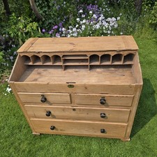 Antique Pine Clark Desk Bureau