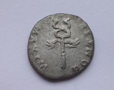Silver denarius of Vespasian, AD 69-79.