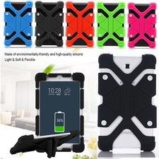 Kids Case for Universal 8" Inch Shockproof Silicone Gel Rubber Tough Stand Cover