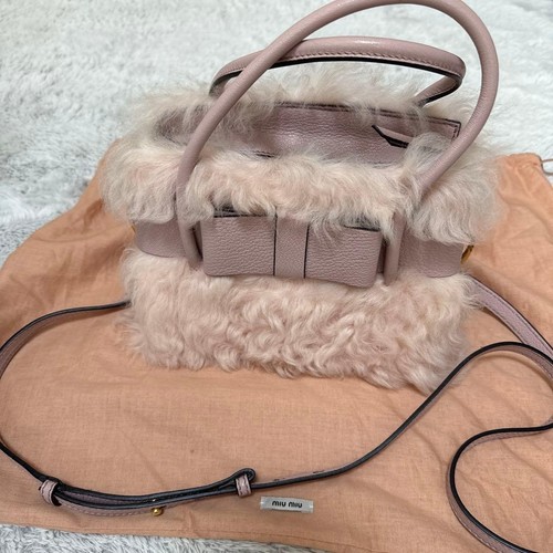 Miu fur handbag pale - miu,