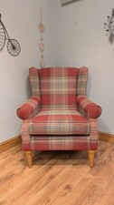 Next Red Check Tweed Wingback