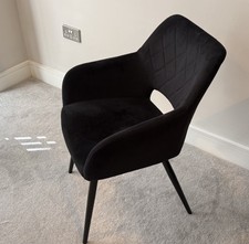 Set of 4 Black Velvet Dining