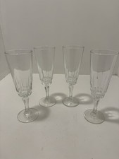 Vintage Crystal Cut Glass Champagne Flute - Set of 4