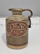 Vintage Tremar Presingoll Studio Pottery Cornwall Tomato Sauce Bottle NO LID