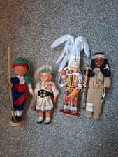 4x VINTAGE NATIONAL COSTUME SOUVENIR DOLLS , Germany, Italy, Canada,Russia