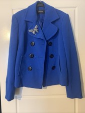 Papaya Royal Blue Short Jacket Size 14 Never Worn Brooch Included