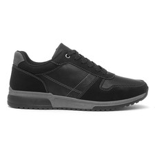 Beckett Mens Shoes Black Adults Lace Up Cushioned Casual Gripped SIZE