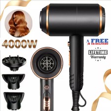 4000W Professional Hair Dryer Ionic Fast Drying Hairdryer with Diffuser Nozzle