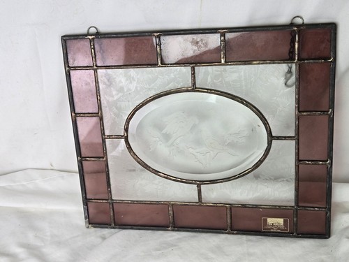 Vtg stained beveled glass - stained,