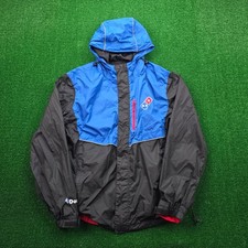 Dominos Windbreaker Jacket Mens Medium Blue Black Full Zip Employee Uniform Work