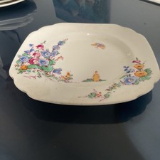Crown Staffordshire Vintage Hollyhocks Side Plates