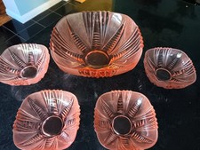 VINTAGE PINK GLASS CIRCULAR