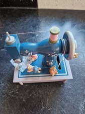 Sewing Machine Music Box modern childs little bears plays 'It is a small World'