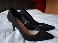 Black High Heel Stiletto Shoes Size 5 Suede Feel Florence & Fred