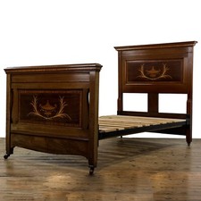 Antique Edwardian Mahogany Single Bed Frame