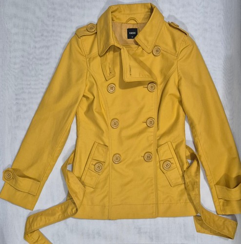 Oasis yellow short trench coat - oasis,