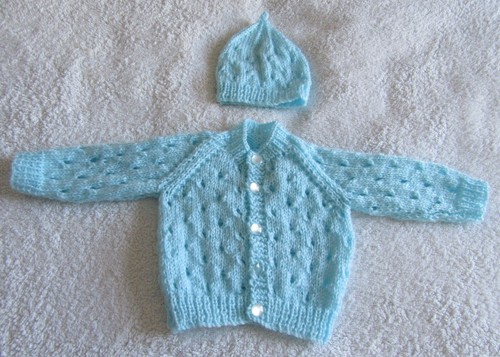 Hand knitted patterned