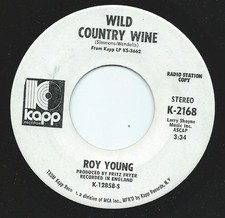 Roy Young - Wild Country Wine  Rag Mama Rag - Used Vinyl Rec - Promo - V8100z