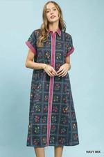 Umgee Floral Midi Dress Womens
