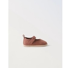 Zara Toddler Girl Dusty Rose Pink Mary Jane Suede Shoes Size 4.5 / EU 20