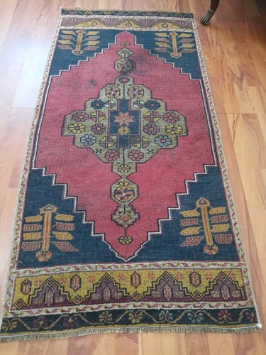 Medium handmade blue rug - medium,