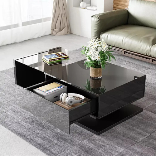 Led coffee table high - coffee, gloss