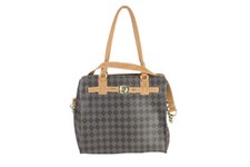 Marc Fisher Brown Check Mate Belted Tote Bag