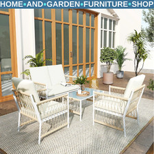 Sofa Set 4-Piece Rattan Garden