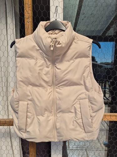 Womens zara cream puffer gilet - womens,