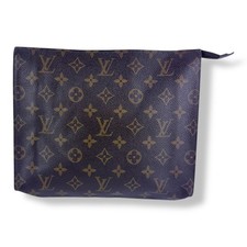 Louis Vuitton Vintage Brown Monogram Toiletry Pouch 26 Bag