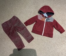 Baby Boys Winter Outfit Quicksilver Top & H&M Straight Leg Cords Age 9-12 Months