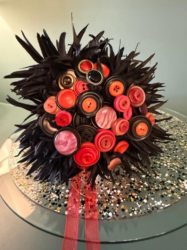 Faux flower button - button, bouquet/