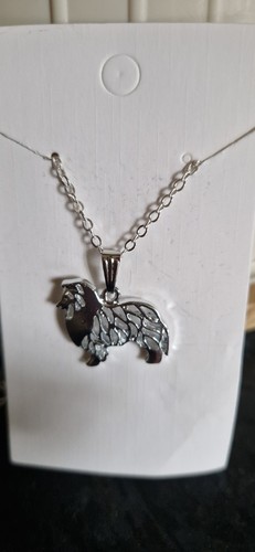 Rough collie dog necklace - rough,