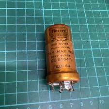 Vintage Plessey Capacitor 8-8-8uF 275V - Valve Amp - 1 Piece (25mm dia)