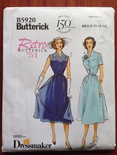 5920 Vintage Retro Butterick 50s DRESSES 6 8 10 12 14 Dress Sewing Pattern NEW