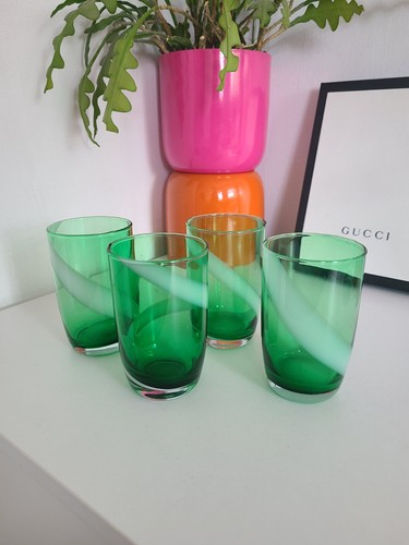 Emerald green white swirl - &,