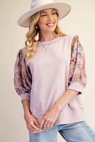 Easel embroidered terry knit - terry,