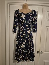 Blue Floral Dress Size 14 By Hearts & Roses