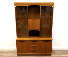 DISPLAY CABINET Retro Glazed Door Wall Unit 3 Drawer 2 Cupboard Cocktail Cabinet