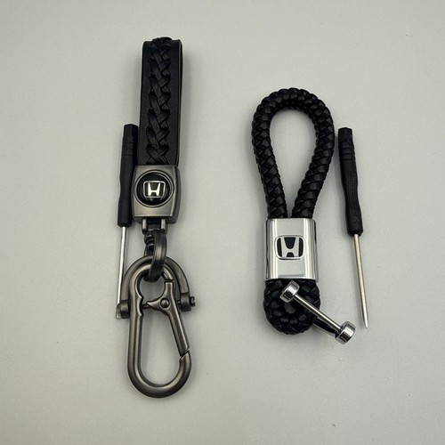 Honda black braided keychains - braided,