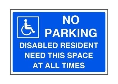 Parking disabled resident - no,