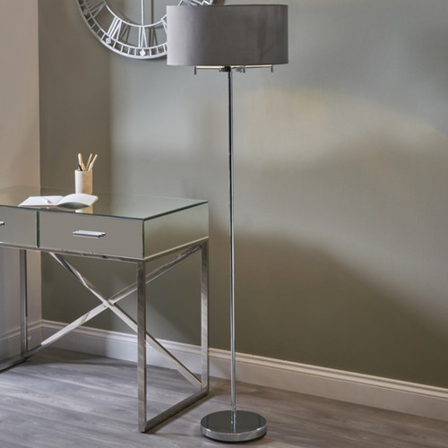 Silver metal floor - metal, lamp