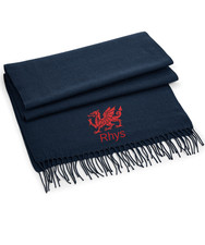 Welsh Dragon Scarf Embroidered