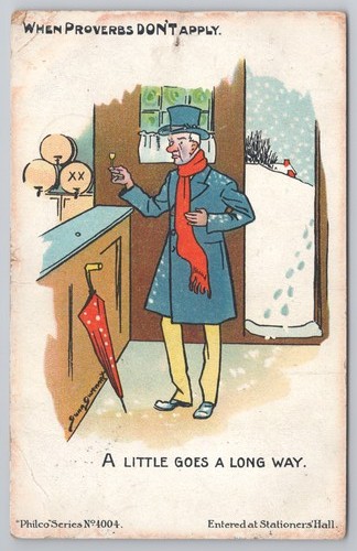 Comic proverb postcard man - postcard,