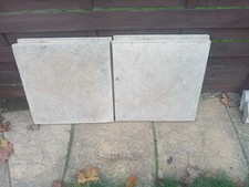 4 x Riven Patio Slabs 45cm x 45cm x 3cm. Light grey. Good Cond- see photos.