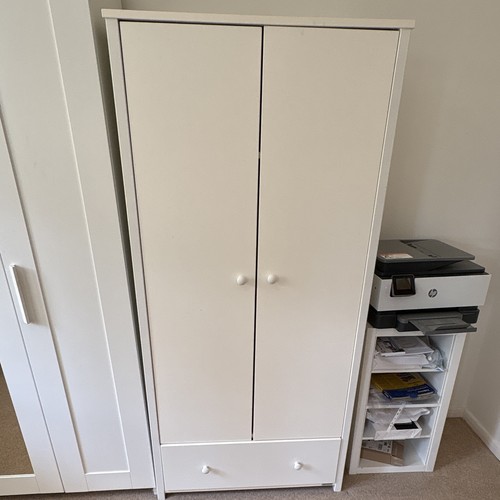 White freestanding wardrobe - wardrobe, 2