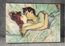 Henri de Toulouse-Lautrec In bed The kiss CANVAS PAINTING ART PRINT POSTER 1719