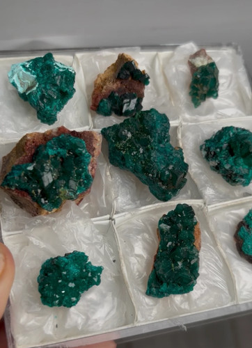 Rich green dioptase - green, specimens