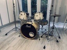 Pearl EXR Export Drum Kit Set 5-Piece Slipstream White Satin Drums SABIAN Hi Hat