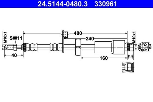Brake hose ate fits peugeot - brake,